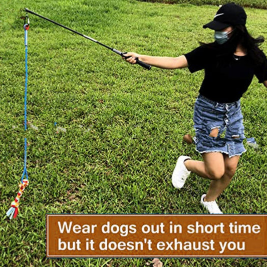 Juguete Interactivo para Perros con Cuerda de Algodón y Caña Tiradora - Image 2