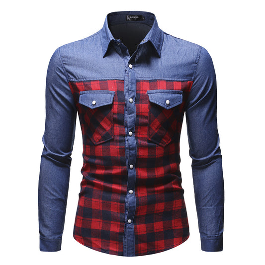 Camisa Cuadros Hombre Slim Fit Clásica con Costuras Reforzadas - Image 2
