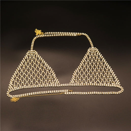 Cadena de Cuerpo Brillante con Malla y Diamantes de Imitación - Image 2