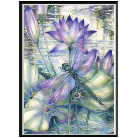 Bordado Decorativo Libélula y Flor de Loto para Dormitorio - Image 2