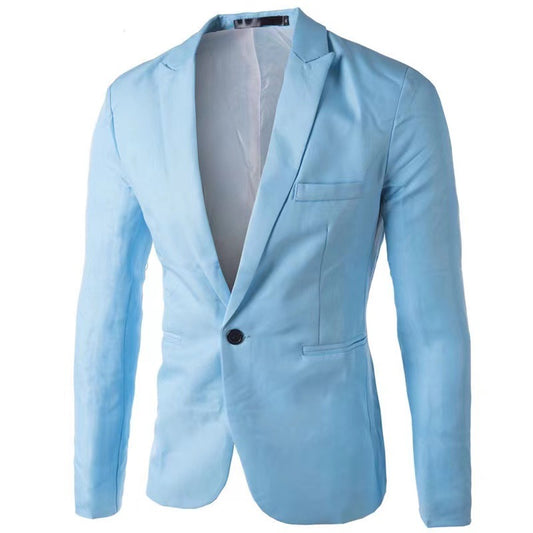 Blazer Casual Coreano Slim Fit Botón Único para Hombre - Image 2