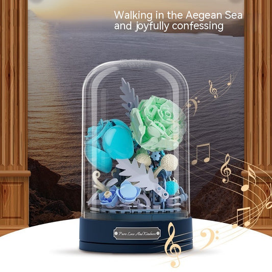 Caja de Música Flores con Bloques Constructores - Regalo Día de Enamorados - Image 2