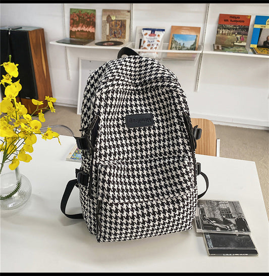 Mochila Pied de Gallo Tejida de Gran Capacidad - Versátil y Duradera - Image 2