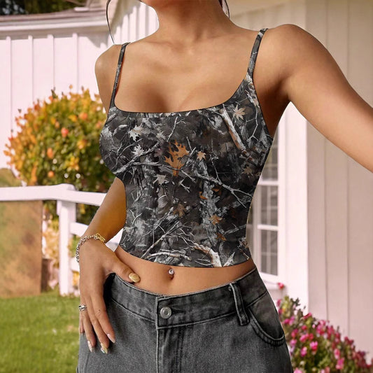 Top Tubo Estampado Retro para Mujer - Tirantes Finos Verano - Image 2