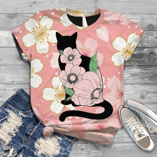 Playera Estampado Gato para Mujer - Manga Corta - Image 2