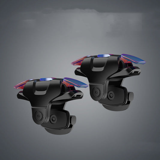 Black mobile phone gaming trigger with iridescent mechanical buttons for touch screen mobile phones. - Image 2