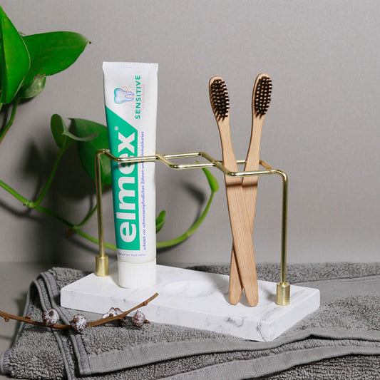 Organizador de Brochas de Maquillaje y Lápices de Cejas con Diseño Marmolado - Image 2