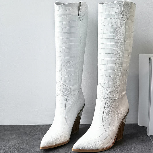Botas Altas de Tacón Grueso Estilo Martin para Mujer - Image 2