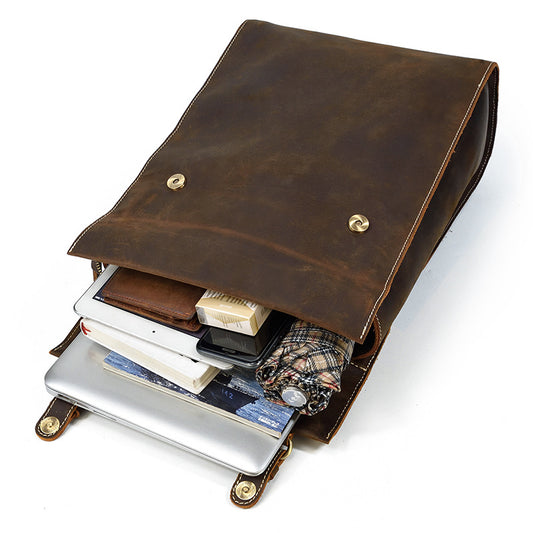 Mochila Retro de Cuero Premium para Viajes y Ocio - Image 2