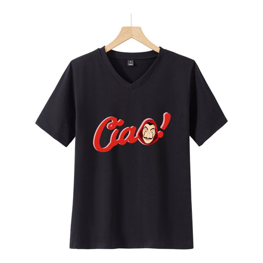 Playera Estampada Escote V Mujer Manga Corta - Image 2