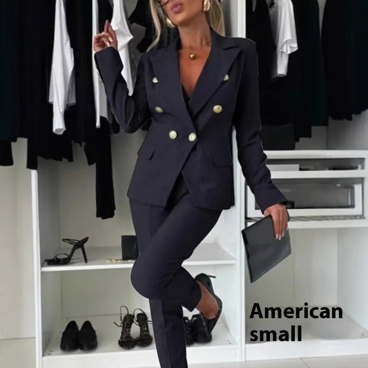 Blazer Doble Botonadura Slim con Pantalón Deportivo Mujer - Image 2