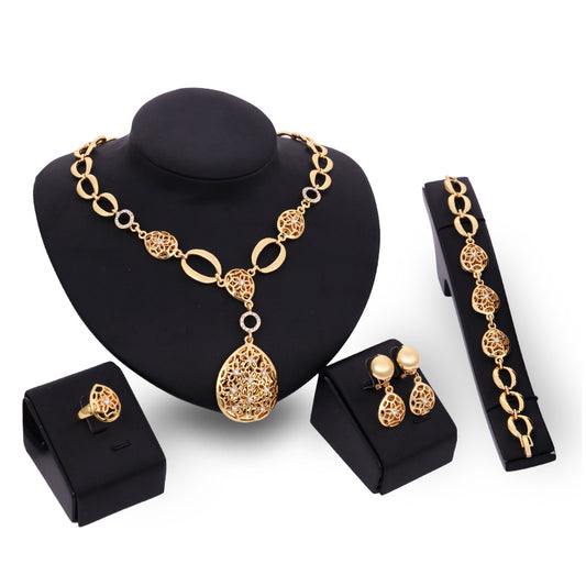 Conjunto de Joyas Elegante: Collar, Aretes, Pulsera y Anillo - Image 2