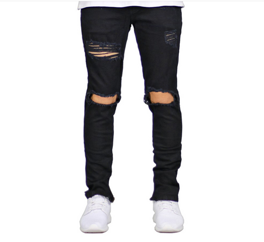 Jeans Slim Rotos Hombre Estilo Japonés y Coreano - Image 2