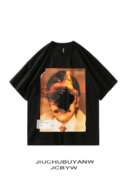 Camiseta Suelta Estilo Boyfriend Unisex con Estampado de Personajes Urbanos - Image 2