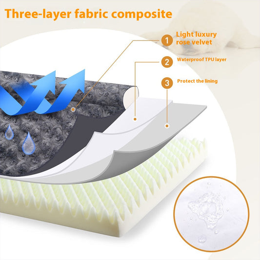 Sofá Cama Desmontable para Mascotas con Terciopelo Embossed y Espuma - Image 2