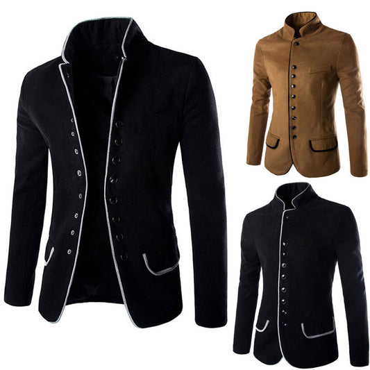Traje Ejecutivo de Lana con Cuello Parado y Botones Múltiples - Image 2