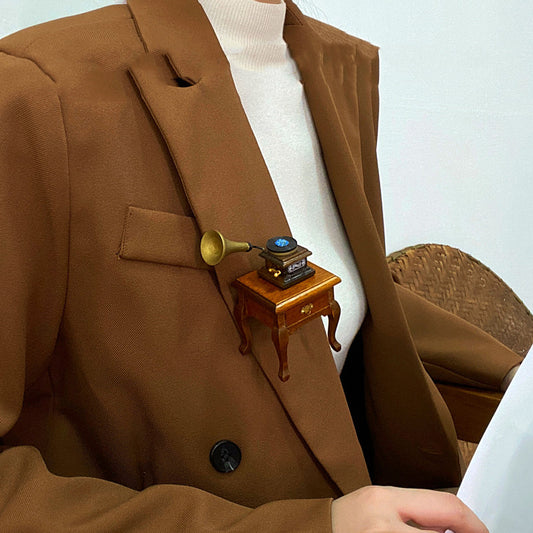 Broche Gramófono Vintage Retro Clásico - Image 2
