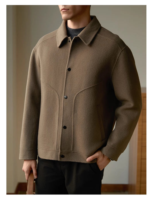 Abrigo de Lana Reversible para Hombre - Cuello Polo Elegante Otoño Invierno - Image 2