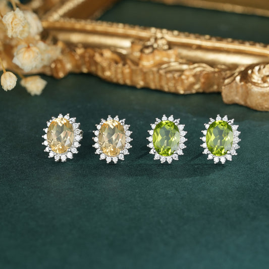Aretes de Plata 925 con Topacio Natural y Peridoto - Joyería Fina de Lujo - Image 2