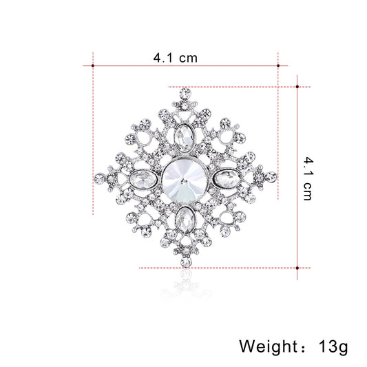 Broche Cuadrado de Aleación con Diamantes - Image 2
