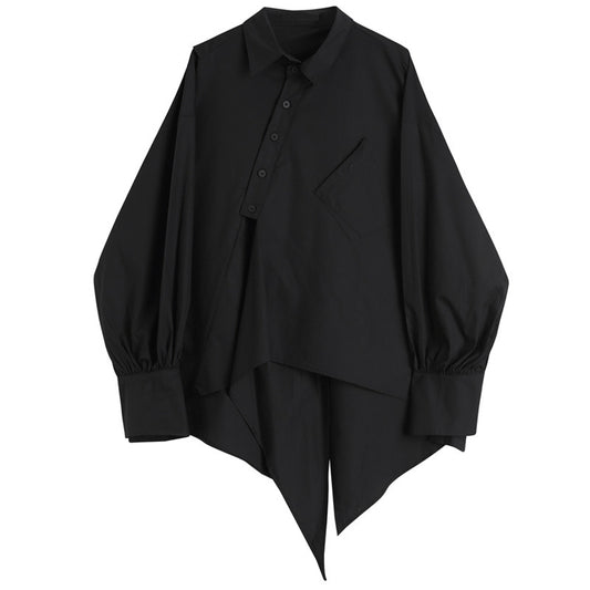 Blusa Otoñal de Diseño Asimétrico - Top Suelto Adelgazante para Mujer - Image 2