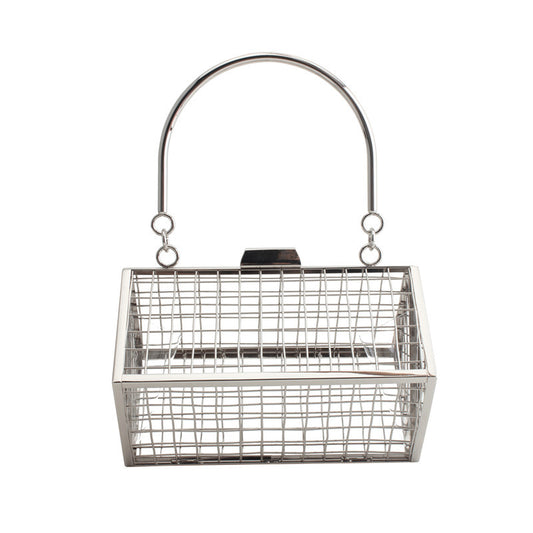 Bolso de Malla Metálica Hueca para Eventos - Cartera Diagonal Elegante - Image 2