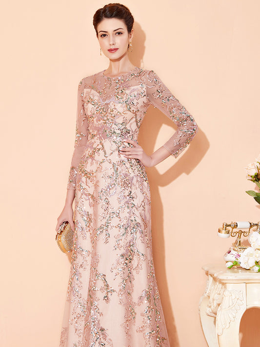 Vestido Largo Elegante con Mangas Largas para Eventos - Image 2