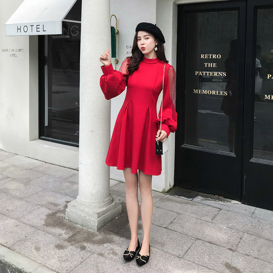 Vestido con Mangas Plisadas Combinadas - Image 2