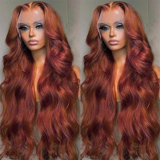 Peluca Frontal de Encaje Rojo Ondas Grandes Cabello Largo - Image 2