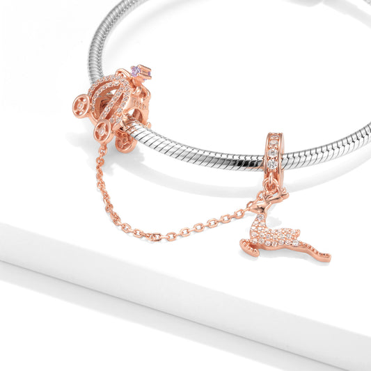 Pulsera de Plata S925 Chapada en Oro Rosa - Accesorios DIY con Protección y Diseño Navideño - Image 2