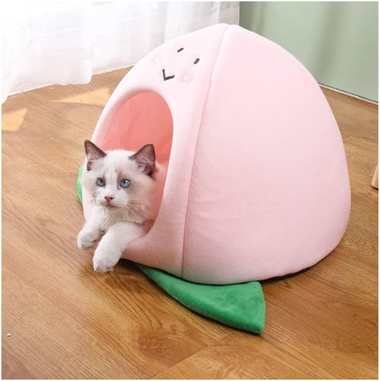 Cama Nido para Gatos Forma Durazno Manzana - Sofá Acogedor Removible para Mascotas - Image 2