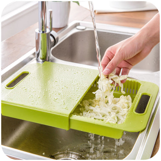 Tabla de Corte Multifunción con Colador Integrado para Cocina - Image 2