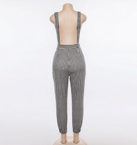 Jumpsuit Cuadros Negro - Pantalón Elegante y Versátil - Image 2