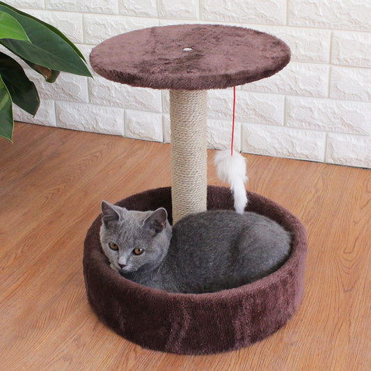 Árbol Rascador para Gatos Pequeños con Plataforma Saltadora y Casa Cuatro Estaciones - Image 2