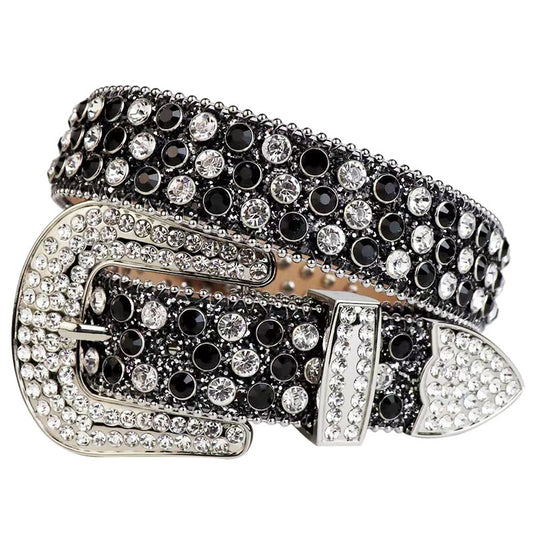 Cinturón de Aleación con Hebilla de Remaches y Cristales Brillantes para Mujer - Image 2