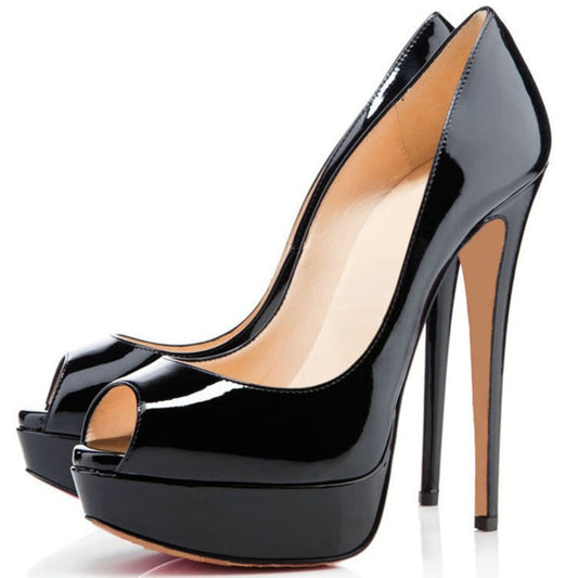Sandalias de Tacón Alto Plataforma Charol Boca de Pez - Zapatos Sexy para Mujer - Image 2