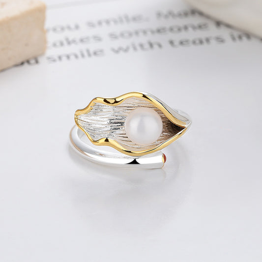 Anillo Ajustable de Perla Luxury con Detalles en Tonos Verdes - Image 2