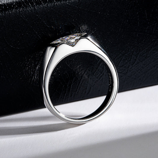 Anillo de Moissanita con Diseño de Ojo de Caballo - Elegancia y Personalidad - Image 2