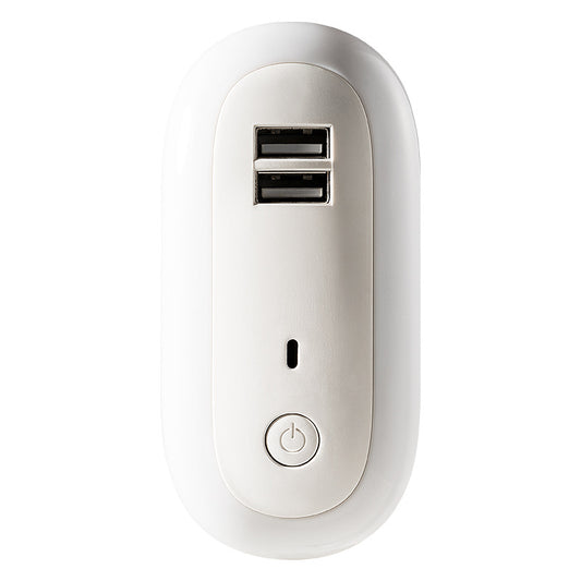 Lámpara Nocturna Ovalada con Puertos USB Duales, Control Remoto y Temporizador - Image 2