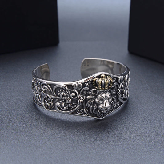 Pulsera Brazalete León Majestuoso Dominio Ancho - Image 2