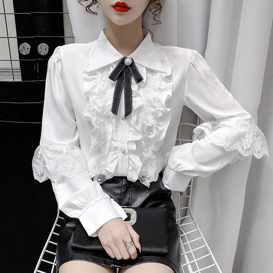 Blusa Vintage Palacio Victoriano para Mujer con Lazos y Volantes Lolita - Image 2