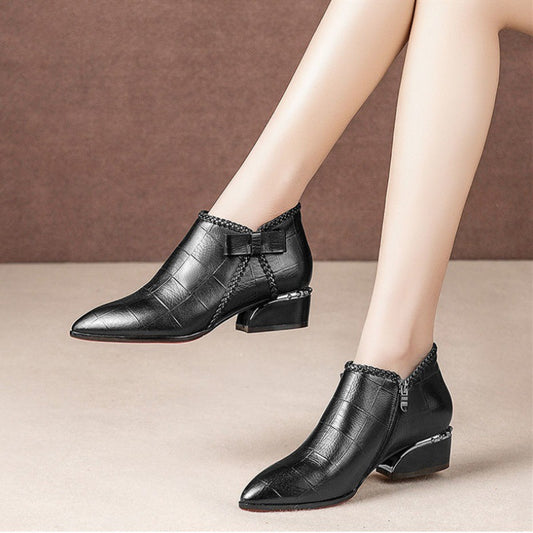 Botines para Mujer con Detalle de Moño Lateral y Cremallera - Image 2