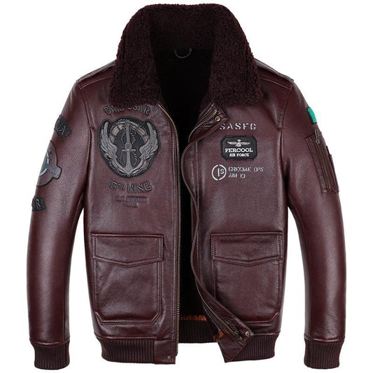Chaqueta de Cuero Estilo Aviador para Hombre - Image 2