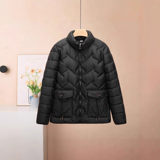 Chaqueta de Algodón Grueso Corta para Mujer - Colores Sólidos - Image 2