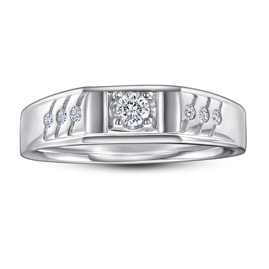Anillo de Plata Esterlina Chapado en Platino con Zirconia para Hombre - Image 2
