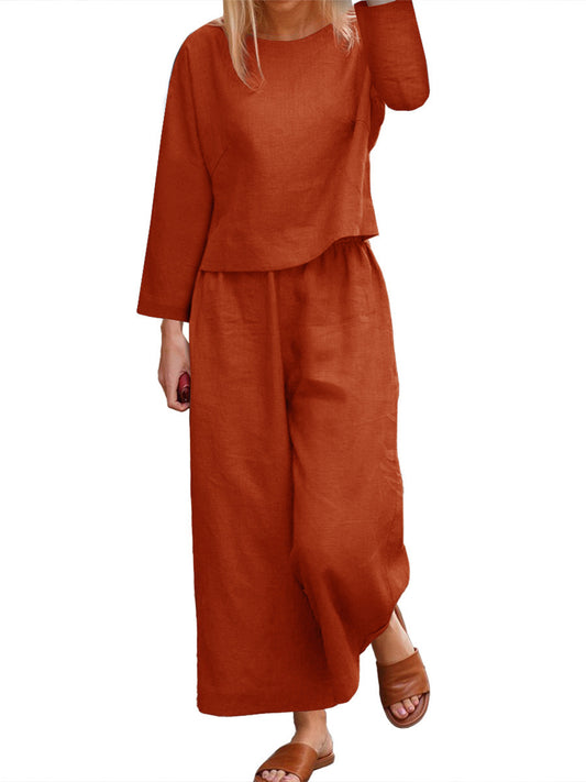 Conjunto de Dos Piezas: Blusa Suelta y Pantalón Tres Cuartos - Image 2