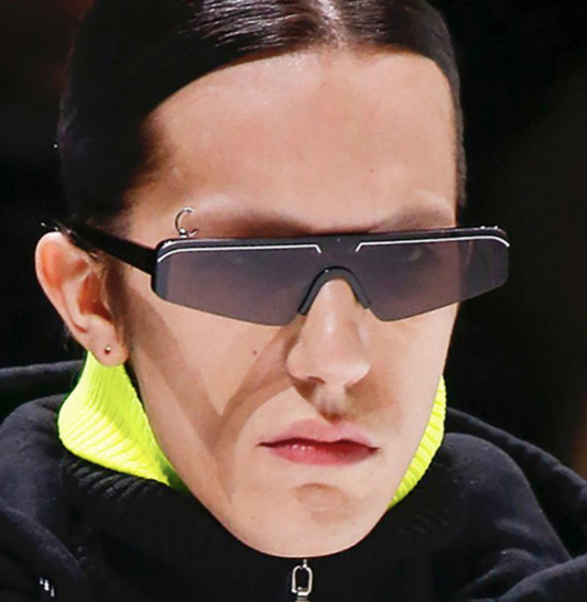 Brown mirror Siamese sport sunglasses with a flat top frame and gradient lenses, shown on a white background. - Image 2