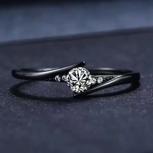 Anillo Retro Minimalista con Diamantes Incrustados para Mujer - Image 2