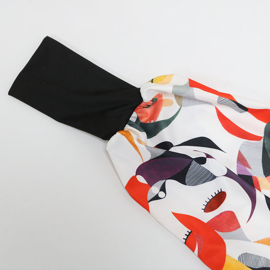 Conjunto Dos Piezas: Blusa Suelta Estampada Escote V y Pantalón Ajustado - Image 2