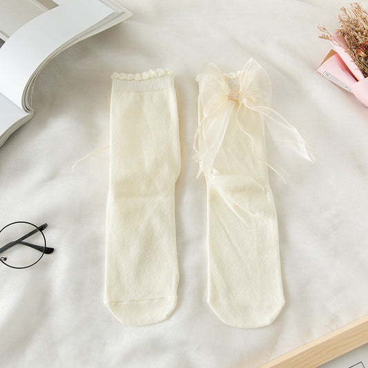 Calcetines Soft Girl de Satén y Encaje Lolita - Image 2